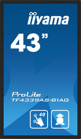 iiyama TF4339AS-B1AG computerskærm 108 cm (42.5") 3840 x 2160 pixel 4K Ultra HD LED Berøringsskærm Sort