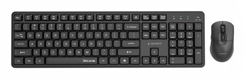 Gembird KBS-WMS-01 tastatur Mus inkluderet Kontor RF trådløst QWERTY US International Sort