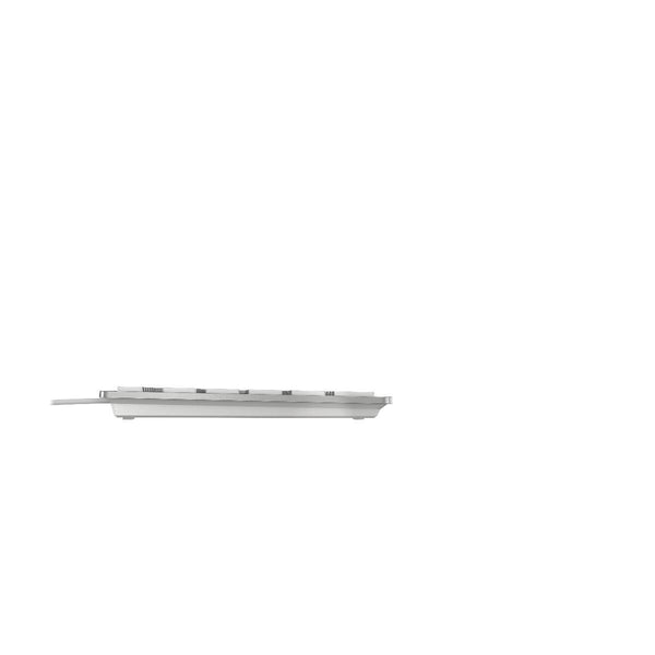 CHERRY KC 6000 Slim tastatur Universel USB AZERTY Belgisk Sølv, Hvid