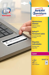 Avery L6145-20 selvklæbende etiket Afrundet rektangel Permanent Hvid 800 stk