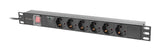 Lanberg PDU-06F-0200-BK strømforsyningsenhed (PDU) 6 AC stikkontakt(er) 1U Sort