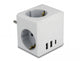 DeLOCK 11496 strømstik adapter Type F Hvid
