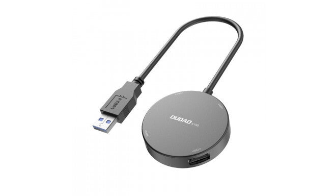 DUDAO 4in1 HUB USB splitter - 1x USB 3.2 Gen 1 / 3x USB 2.0 adapter with cable black (A15B) Ledningsført USB 3.2 Gen 1 (3.1 Gen 1) Type-A Grå