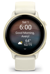 Garmin vívoactive 6 3,05 cm (1.2") AMOLED 42 mm Digital 390 x 390 pixel Berøringsskærm Hvid Wi-Fi GPS (satellit)