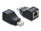 DeLOCK 63290 kabel kønsskifter 1 x USB Type-A 1 x serial RS-232 RJ45 Sort