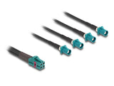 DeLOCK 90141 koaxial kabel 1 m Mini FAKRA Z 4 x FAKRA Z Sort, Blå