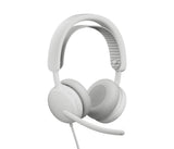 Logitech Zone Wired 2 Headset Ledningsført Opkald/musik USB Type-C / USB Type-A Hvid