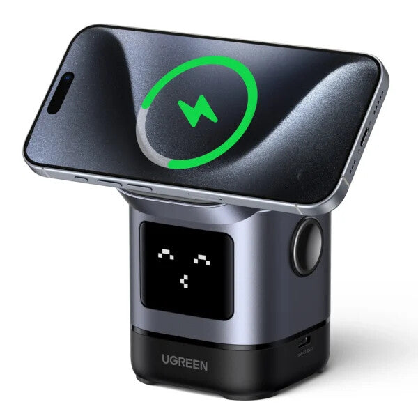 Ugreen 45775 oplader til mobil enhed Universel Sort, Grå Vekselstrøm Trådløs opladning Hurtig opladning Indendørs