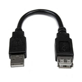 StarTech.com USBEXTAA6IN USB-kabel USB 2.0 0,152 m USB A 0,48 Gbit/sek. Sort