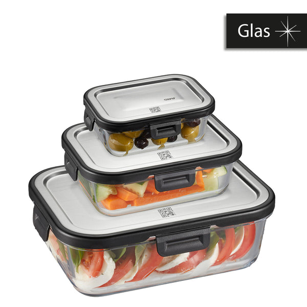 GEFU 12799 enhed til madopbevaring Rektangulær Sæt Transparent 3 stk