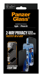 PanzerGlass ® 2-Way Privacy Skærmbeskyttelse iPhone Air | Ultra-Wide Fit m. Fastfit in-a-box