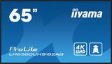 iiyama LH6560UHS-B2AG skilte display Digital A-tavle 163,8 cm (64.5") LED Wi-Fi 500 cd/m² 4K Ultra HD Sort Indbygget processer Android 11 24/7
