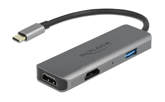 DeLOCK 87780 dockingstation Ledningsført USB 3.2 Gen 1 (3.1 Gen 1) Type-C Grå