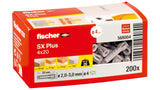 Fischer 568004 skrueanker og vægudtag 200 stk Udvidelsesanker 20 mm