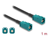 DeLOCK 90678 koaxial kabel 1 m HSD Z Sort, Blå