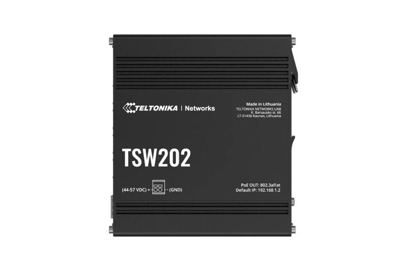 Teltonika TSW202 Administreret L2 Gigabit Ethernet (10/100/1000) Strøm over Ethernet (PoE) Aluminium, Blå