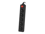 Lanberg PS1-05E-0300-BK stikdåse 3 m 5 AC stikkontakt(er) Indendørs Hvid