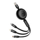 Baseus CAMJ010101 USB-kabel USB 2.0 1,1 m USB A USB C/Micro-USB B/Lightning 0,48 Gbit/sek. 66 W Sort