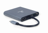 Gembird A-CM-COMBO6-01 dockingstation USB 3.2 Gen 1 (3.1 Gen 1) Type-C Grå
