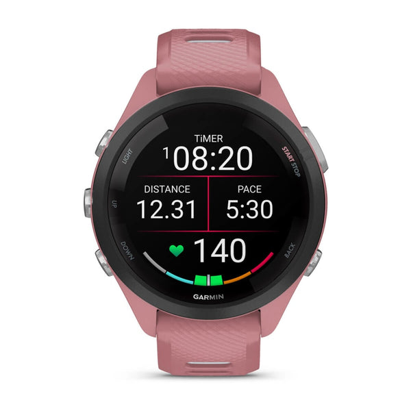 Garmin Forerunner 265S 2,79 cm (1.1") AMOLED 42 mm Digital 360 x 360 pixel Berøringsskærm Sort, Lyserød Wi-Fi GPS (satellit)