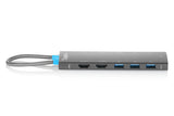 Digitus USB-C Docking Station, 11-Port mobil dockingstation Tablet/smartphone/laptop Grå