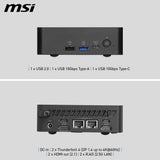 MSI Cubi NUC AI+ 3MG-005BEU USFF Sort 322 Intel® SoC FCBGA2540 4,4 GHz Indbyggede højttaler(e)