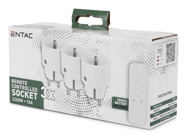 Entac ES-3S-RC strømstik adapter Hvid