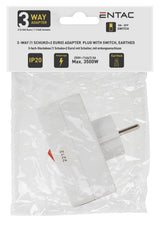 Entac EPAG-1EE2E-SW strømstik adapter Type F Type C (Europlug)+Type F Hvid