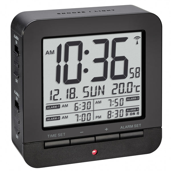 TFA-Dostmann 60.2536 Digital alarmur Sort