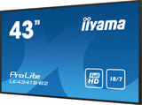 iiyama PROLITE LE4341S-B2 Digital fladpaneldisplay 108 cm (42.5") LCD 350 cd/m² Fuld HD Sort 18/7