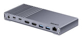 UNITEK D1117AGY01-EU dockingstation Kabel & trådløs USB4 Grå