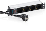 Digitus DN-95418-S strømforsyningsenhed (PDU) 4 AC stikkontakt(er) 1U Sort, Sølv