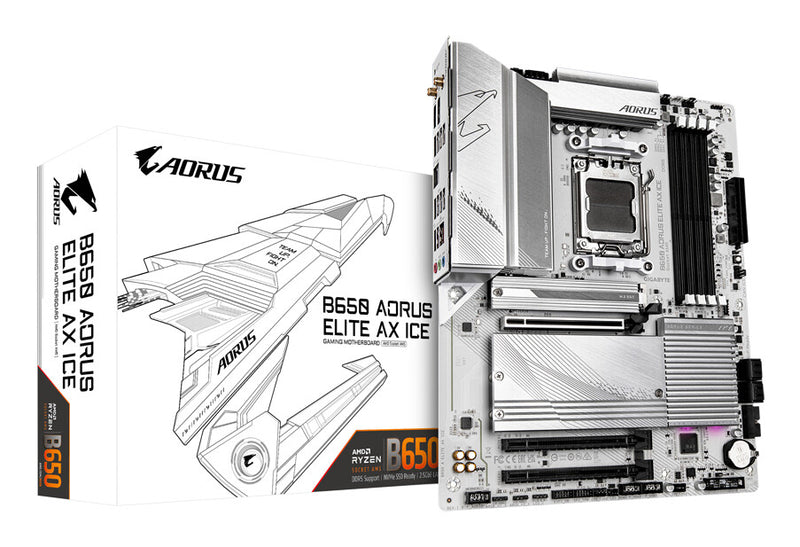 GIGABYTE B650 AORUS ELITE AX ICE bundkort AMD B650 Sokkel AM5 ATX
