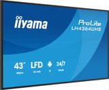 iiyama LH4364UHS-B1AG skilte display Digital fladpaneldisplay 109,2 cm (43") LED Wi-Fi 500 cd/m² 4K Ultra HD Sort Indbygget processer Android 24/7