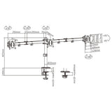 Gembird MA-D3-01 skærmbeslag og -stativer 68,6 cm (27") Skrivebord Sort