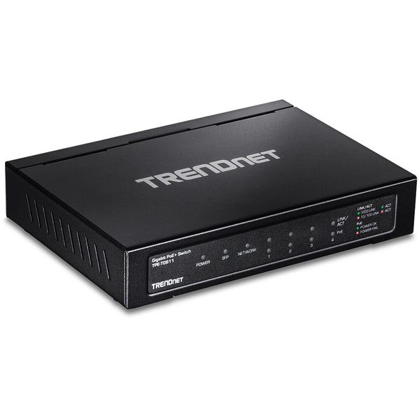 Trendnet TPE-TG611 netværksswitch Gigabit Ethernet (10/100/1000) Strøm over Ethernet (PoE) Sort