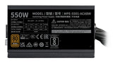 Cooler Master MWE Bronze 550 V3 230V enhed til strømforsyning 550 W 24-pin ATX ATX Sort