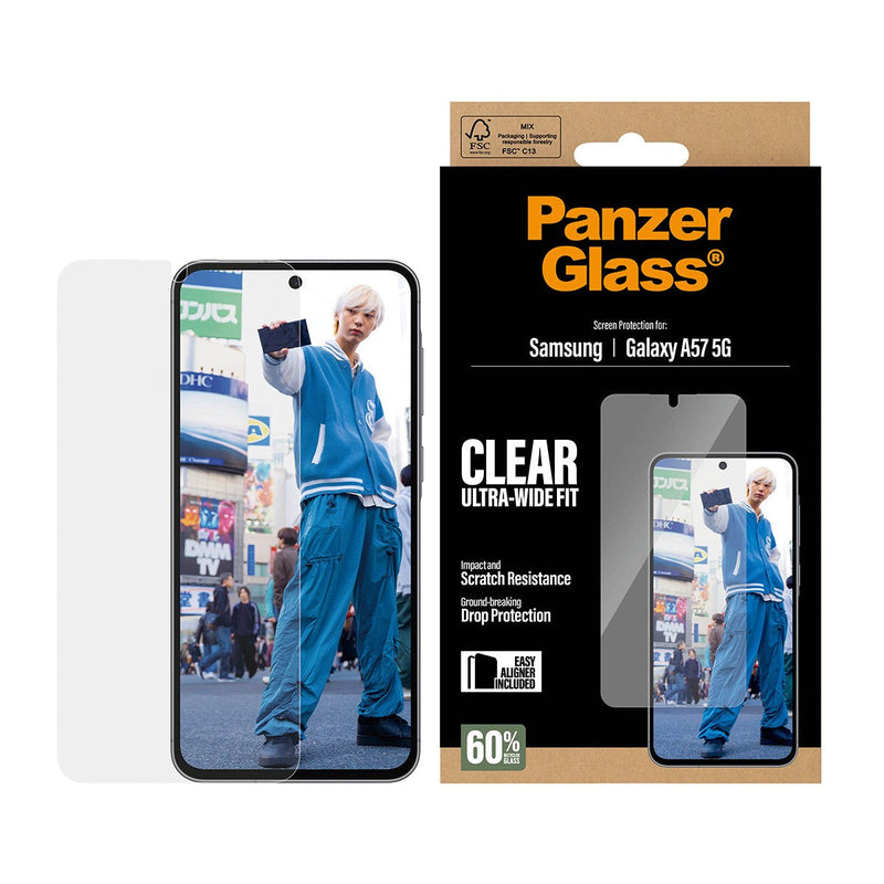 PanzerGlass Screen Protector Ultra-Wide Fit - Clear - Samsung Galaxy A57 5G Klar skærmbeskytter