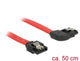 DeLOCK 83969 SATA-kabel 0,5 m SATA 7-pin Sort, Rød