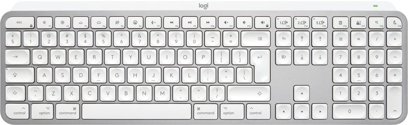 Logitech Master MX Keys S for Mac tastatur Kontor RF trådløs + Bluetooth QWERTY US International Aluminium, Hvid