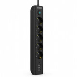 Inca IPW-44TU overspændingsbeskytter Sort 5 AC stikkontakt(er) 230 V 1,5 m