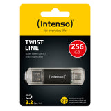 Intenso Twist Line USB-nøgle 256 GB USB Type-A / USB Type-C 3.2 Gen 1 (3.1 Gen 1) Anthracit