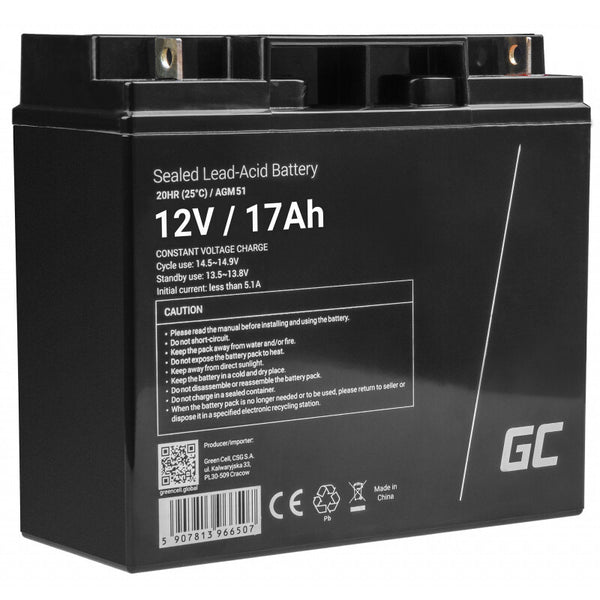 Green Cell AGM51 batteri til køretøj Blybatterier (VRLA) 17 At 12 V