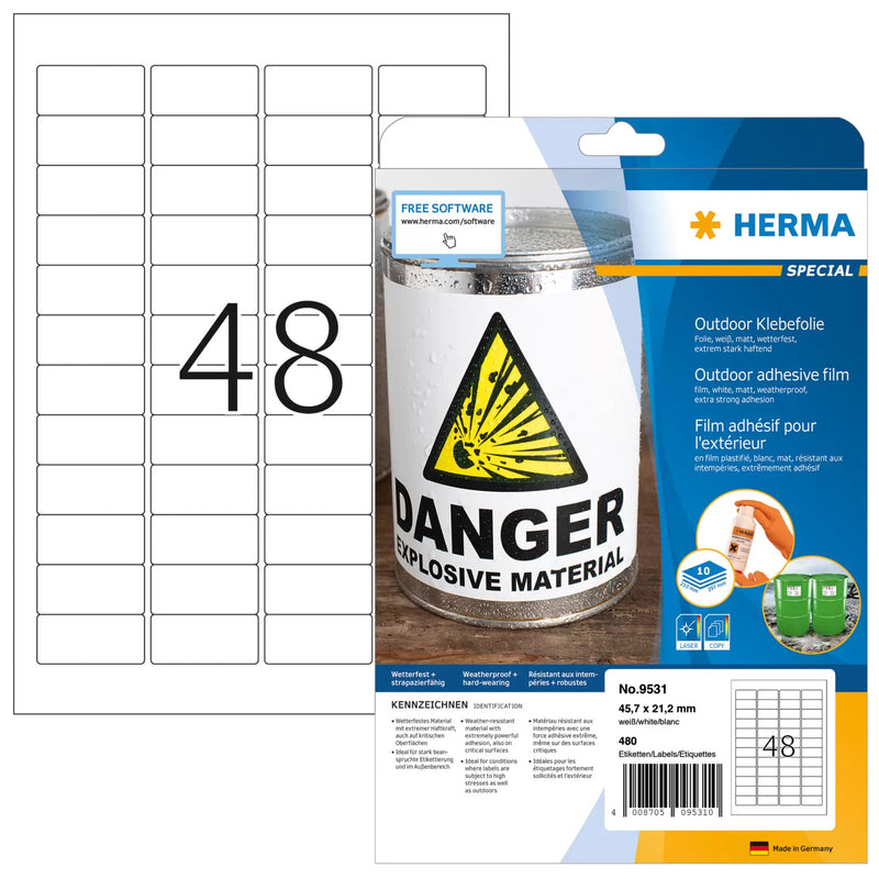 HERMA 9531 print etiket Hvid Selvklæbende printeretiket