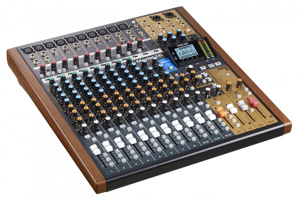 Tascam MODEL 16 audio mixer 16 kanaler 20 - 30000 Hz Sort, Guld, Træ