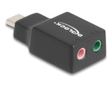 DeLOCK 67128 kabel kønsskifter 1 x USB 2.0 C 2 x 3.5 mm Sort