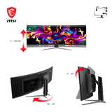 MSI MPG 491CQPDE QD-OLED computerskærm 124,5 cm (49") 5120 x 1440 pixel Dual QHD Sort