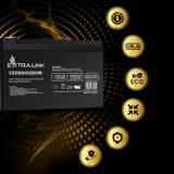 Extralink AKUMULATOR BATTERY ACCUMULATOR AGM 12V 9AH Blybatterier (VRLA) 9 At