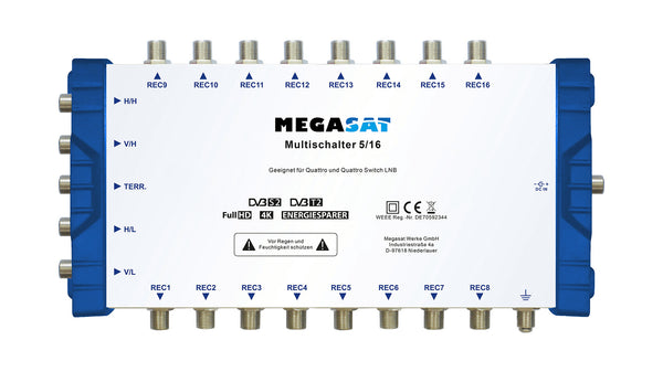 Megasat 5/16 satellit multikontakt 6 inputs 16 outputs