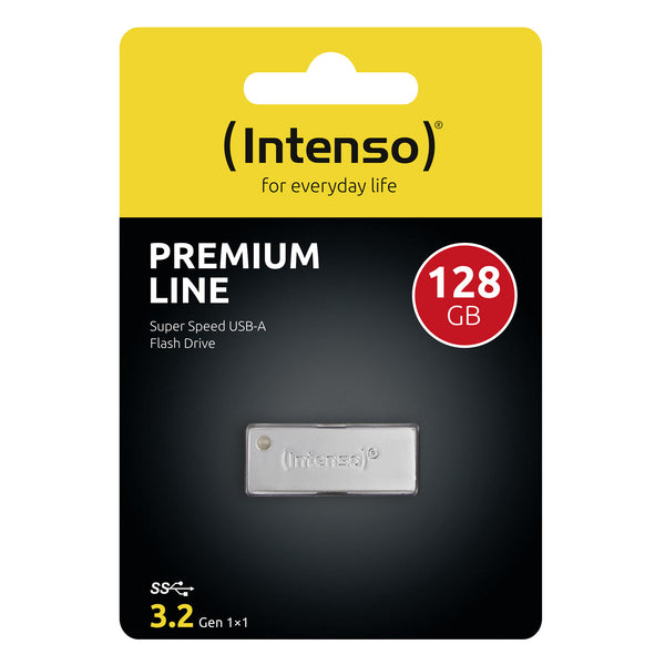 Intenso Premium Line USB-nøgle 128 GB USB Type-A 3.2 Gen 1 (3.1 Gen 1) Rustfrit stål